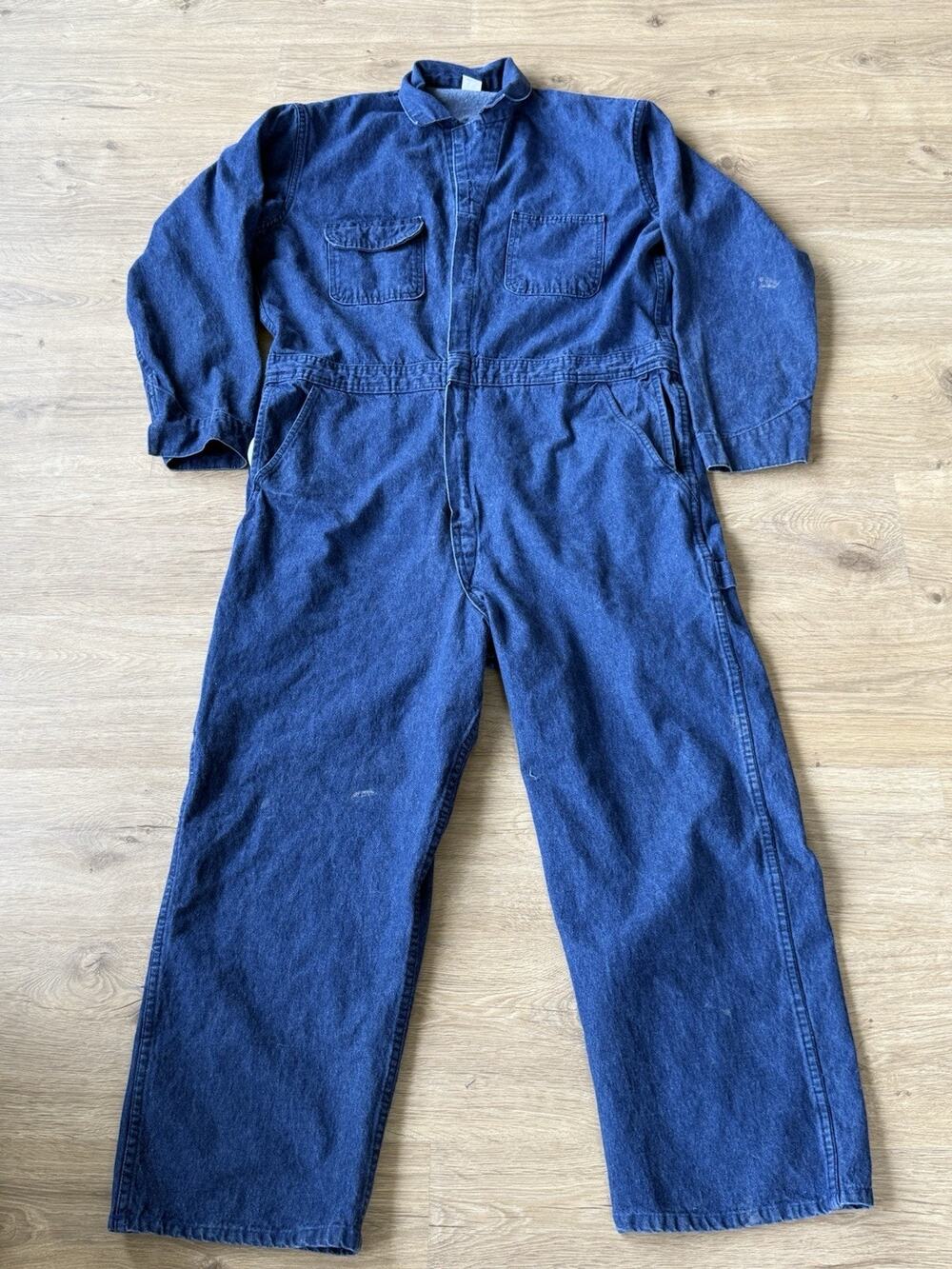 Vintage 1980s Big Ben By Wrangler Denim Coveralls Mens 46R Made In USA Workwear